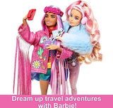 Barbie Extra Fly Doll with Desert-Themed Travel Clothes & Accessories, Fringe Jacket & Oversized Bag