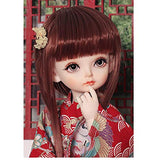HMANE BJD Dolls Clothes, Traditional Kimono Dress Outfit Set for 1/6 BJD Dolls - (Red) No Doll