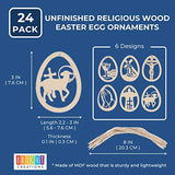 Bright Creations Unfinished Wood Easter Egg Ornaments (3-in, 24-Pack)