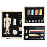 CONDA 25 pcs Drawing and Sketching Art Set Colored Pencils, Art Kit for Kids, Teens and Adults/Gift Wooden Box Set for Drawing Acrylic Pastels Brushes Sketching Painting