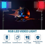 RGB LED Video Lighting Kit, SAMTIAN 2 Packs Photography Lighting with Wireless Remote/App Control, 8 Applicable Scenes, LCD Screen, Dimmable 552PCS LED Studio Lighting for Streaming/YouTube/Tiktok