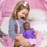 Adora Playtime Baby Doll 13" Wild at Heart - Dark Skin Tone, Brown Open/Close Eyes, Comes with A Baby Bottle