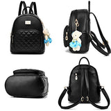 Leather Backpack Purse Satchel School Bags Casual Travel Daypacks for Womens (black)