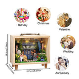 SYW DIY Doll House Kit Mini Vanilla Bakery 3D Wooden Miniature Dollhouse Kit with LED Lights and Furniture Creative Room Gifts