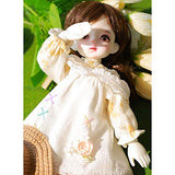 MEESock 26cm Cute BJD Dolls 1/6 SD Doll Ball Jointed Doll Fashion Dolls DIY Toys Girls Gift, with Full Set Clothes Shoes Wig Makeup