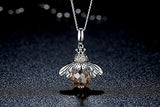BAMOER 925 Sterling Silver Cute Bee Drop Earrings Pendant Necklace for Women Teen Girls Bee Jewelry