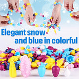 Peertoys Pop Beads Toys for Girls - Frozen DIY Toddler Jewelry Bracelet Necklace Making Toy Set Activities Art and Craft Game Set Kit Age 3,4,5,6,7,8,9,10 Year Old and Above Girl