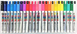Uni Do! Posca Paint Marker Pen, Extra Fine Point(PC-1MD), 24 Colors Set with Original Vinyl Pen Case