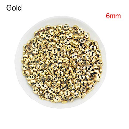 50pcs/lot Mini Micro DIY Doll Buttons for BJD Blyth Doll Clothes Accessories- (Size - Gold 6mm)