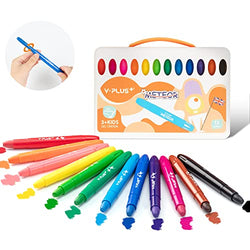 Silky Crayons for Toddlers, 24 Colors Twistable Non Toxic Gel Crayons Set, Washable Bath Crayons for Babies and Kids