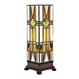 14" Stained Glass Mission Style Hurricane Accent Lamp