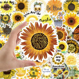 Sunflower Stickers|50-Pack | Cute,Waterproof,Aesthetic,Trendy Stickers for Teens,Girls,Perfect for Laptop,Hydro Flask,Phone,Skateboard,Travel| Extra Durable Vinyl (Sunflower Stickers)