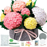 DIY Felt Flower Art Craft Kit, DIY Felt Hydrangea Pot Bonsai Kit, Floral Gifts,Beginner Craft Kit,Arrange Pre-Cut Felt Flowers and Foliage