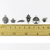 TKOnline 200Pcs Wholesale Bulk Smooth Tibetan Silver Pewter Charms Mixed Pendants DIY for