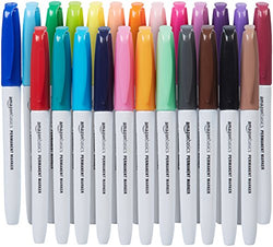 AmazonBasics Permanent Markers - Assorted Colors, 24-Pack