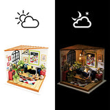 Hands Craft DIY Miniature Dollhouse Kit | 3D Model Craft Kit | Pre Cut Pieces | LED Lights | 1:24 Scale | Adult Teen | Locus' Sitting Room, 156 pcs.