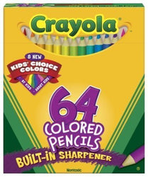 Crayola® Box Of 64 Coloring Pencils Includes 8 Kids' Color Choice Short Color Pencils (Pack of 2)