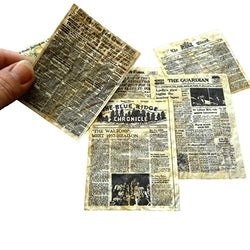 Miniature Newspaper Set, Dollhouse Accessories Paper New Old Look 1:6 scale