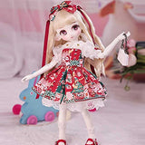Cute BJD Doll 1/6 SD Doll Purely Handmade 11.7 in Ball Jointed Doll with Full Set Clothes Shoes Wig for Girls