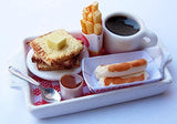 ThaiHonest Dollhouse Miniature Food Set Pancake ,French Fries and Coffee Collectibles