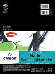 Canson Artist Series Pro Layout Marker Pad, Semi-Translucent for Pen, Pencil and Marker, Fold Over,