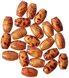 Darice 60-Piece Big Value Printed Wood Beads, 6mm by 10mm