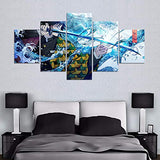 Anime Demon Slayer Kimetsu No Yaiba Poster Tomioka Giyuu Print on Canvas Painting for Living Room Decor Wall Art (With Frame, Giyuu 1)