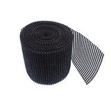 RayLineDo 24 Row Black Acrylic Rhinestone Diamond Mesh Wrap Roll 10 Yards Cake Ribbon Banding Party