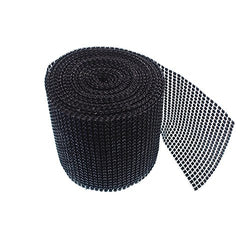 RayLineDo 24 Row Black Acrylic Rhinestone Diamond Mesh Wrap Roll 10 Yards Cake Ribbon Banding Party