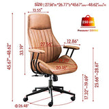 ovios Ergonomic Office Chair,Modern Computer Desk Chair,high Back Suede Fabric Desk Chair with Lumbar Support for Executive or Home Office (Brown)