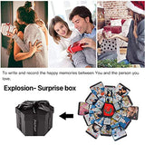 Explosion Gift Box DIY Photo Album Scrapbook for Birthday Anniversary Wedding Proposal,Hexagon Black (Hexagonal Box& Fun Cards &DIY kit)