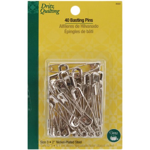 Dritz Quilting 3022 Basting Pins, Size 3, 40 Count