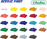 Acrylic Paint Set for Art Painting: Ohuhu 24 Assorted Colors Acrylic Painting Tubes - Non Toxic Craft Paints Art Paint Wood Paint Canvas Paint Ceramic Acrylic Painting for Beginners Adults Kid Artist