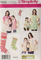 Simplicity 1936 Child's, Women's, and 18'' Doll's Apron Sewing Patterns, Sizes S-L