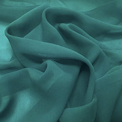 Silk Georgette Chiffon Fabric Solid 100% Silk 10mm 44" wide Sold BTY Many Colors (Teal)