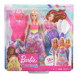 Barbie Dreamtopia Dress Up Doll Gift Set, 12.5-Inch, Blonde with Princess, Fairy and Mermaid Costumes, Gift for 3 to 7 Year Olds