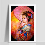 DIY 5D Diamond Painting Kits, Full Drill Crystal Rhinestone Diamond Embroidery Paintings Pictures, Household Arts Craft for Adults - Japanese Geisha 12X16Inch