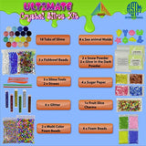 OzBSP Crystal Slime Kit. Slime Supplies. DIY Slime Making Kit for Girls Boys Kids. 18 Tubs Crystal Slime, 37 Accessories, Glitter, Snow Powder, Foam Beads, Fruit Slices, Fishbowl Beads. Boy Girl Toys