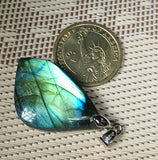 1 Pcs Hand Carved Free Form Shape Blue Light Natural Labradorite Gemstone Jewellery Pendant ,DIY