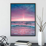 Diamond Painting for Adults and Kids, Beach of Setting Sun Picture Dot Full Drill Crystal Rhinestone Embroidery for Home Wall Decor Gift(12x16inch)