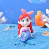 Miniature Mermaid Figurines, 4 Pcs Mermaid Doll Cake Toppers, Mermaid Figure Collection Playset, Fairy Garden Miniature Moss Landscape DIY Terrarium Crafts Ornament, Birthday Cake Decoration