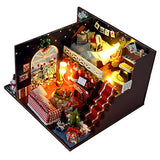 Cute and Romantic Dollhouse Miniature DIY House Kit 1:24 Scale Creative Room with Dust Proof Cover and Music Movement for Christmas Birthday Anniversary Valentine's Day (Christmas Eve)