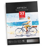 ARTEZA 9x12" Expert Watercolor Pad, 32 Sheets (140lb/300gsm), Cold Pressed, Acid Free Paper, Ideal for Watercolor Techniques and Mixed Media