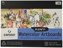 Canson Plein Air Watercolor Art Board Pad for Watercolor, Ink, Gouache and Acrylic, 12 x 16 Inch,