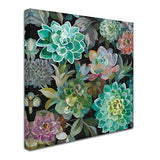 Floral Succulents v2 Crop by Danhui Nai, 14x14-Inch Canvas Wall Art