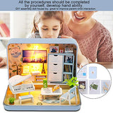 Tnfeeon DIY House,DIY Assembled Miniature Dollhouse Model Hand-Assembled Small House Educational Toy Christmas Decor Gift for Children(Type B )