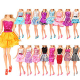 BARWA 12 Pcs Mini Dresses Handmade Doll Clothes with 10 Shoes Accessories for 11.5 Inch Girl Doll