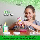 Pinwheel Crafts Glitter Slime - DIY Slime Kit for Girls, Includes 3 Colors Glitter Glue, Activator, Storage Containers & Recipes for Homemade Galaxy Slime, Science Experiments for Kids