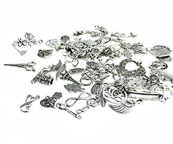 100g (70-80pcs) Mixed Charms Pendants Assorted DIY Antique Charms Pendant(100g mixed Silver)