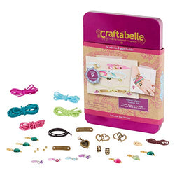 Craftabelle – Natural Charms Creation Kit – Bracelet Making Kit – 29pc Jewelry Set with Beads and Leather Cords – DIY Jewelry Kits for Kids Aged 8 Years +